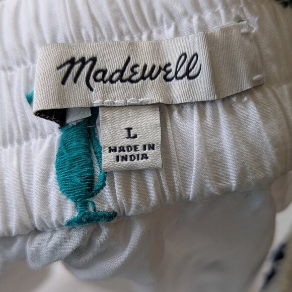 Madewell Embroidered Drawstring Circle Skirt in Summer Friday, Size Large - Picture 3 of 16